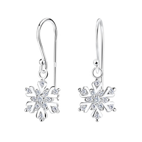 Schneeflocken Ohrringe 925 Silber