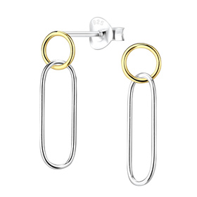 Kreis und Ellipsen Ohrringe 925 Silber