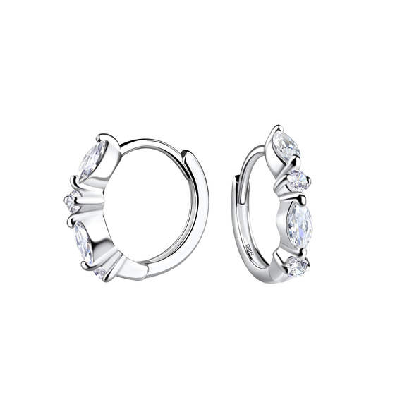 12mm Geometrische Huggie Ohrringe 925 Silber