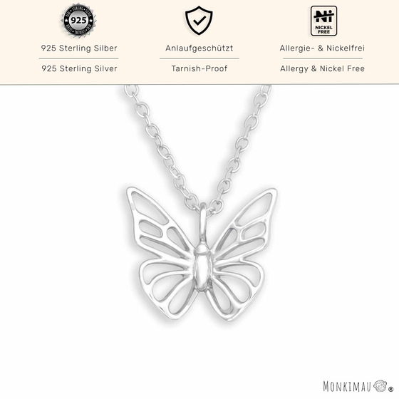Elegante Schmetterlingskette aus 925 Sterling Silber