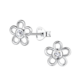 Blumen Ohrringe 925 Silber