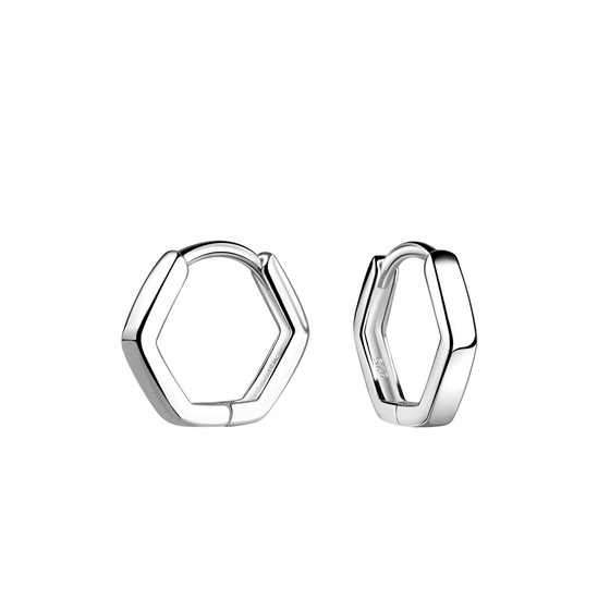 11mm Geometrische Huggie Ohrringe 925 Silber