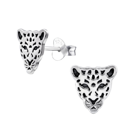 Auf dem Bild zu sehen sind Kinder Ohrringe Tiger Ohrstecker aus 925 Sterling Silver echt Silber