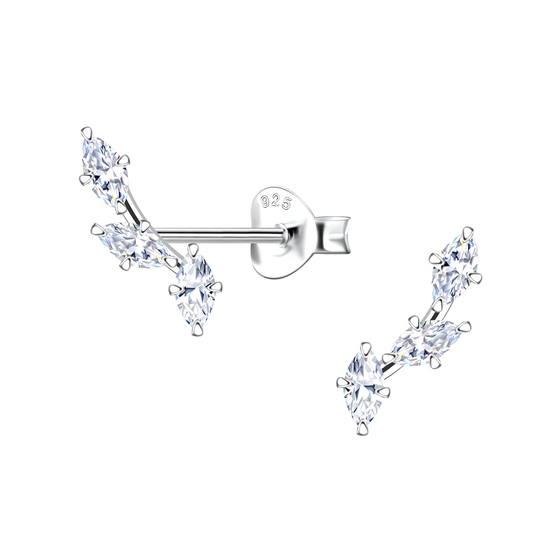 Marquise Zirkonia Ohrringe 925 Silber