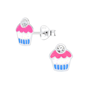 Cupcake Kinderohrringe 925 Silber