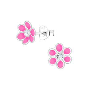 Blumen Kinderohrringe 925 Silber