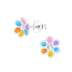 Blumen Kinderohrringe 925 Silber