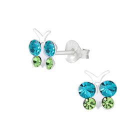 Schmetterling Kinderohrringe 925 Silber