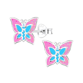 Schmetterling Kinderohrringe 925 Silber