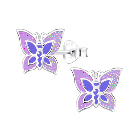 Schmetterling Kinderohrringe 925 Silber