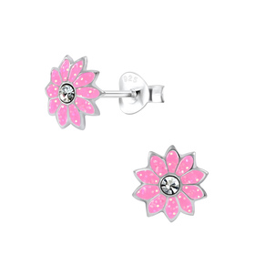 Blumen Kinderohrringe 925 Silber