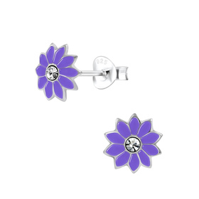 Blumen Kinderohrringe 925 Silber