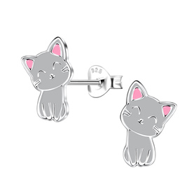 Katzen Kinderohrringe 925 Silber