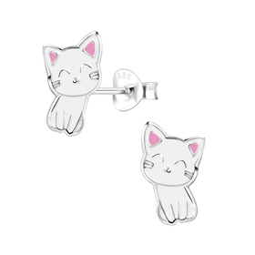 Katzen Kinderohrringe 925 Silber