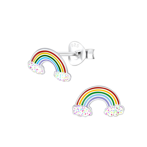 Regenbogen Kinderohrringe 925 Silber