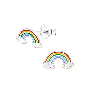 Regenbogen Kinderohrringe 925 Silber