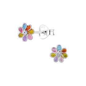 Blumen Kinderohrringe 925 Silber