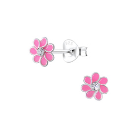 Blumen Kinderohrringe 925 Silber