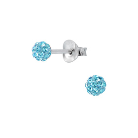 4mm Kristall Ball Ohrringe 925 Silber