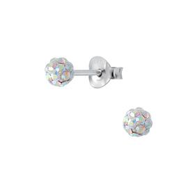 4mm Kristall Ball Ohrringe 925 Silber