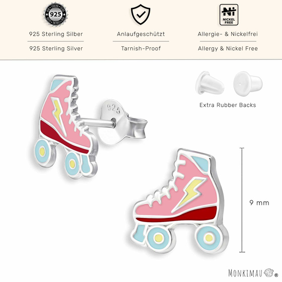 Rollschuh Ohrringe aus 925 Silber