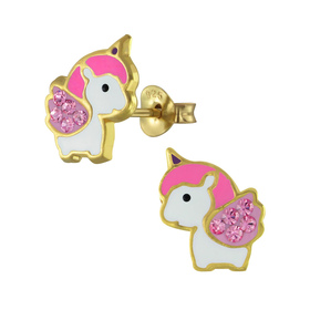 Einhorn Kinderohrringe 925 Silber