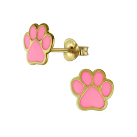 Pfotenabdruck Kinderohrringe 925 Silber