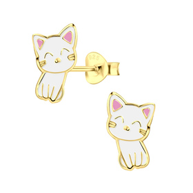 Katzen Kinderohrringe 925 Silber