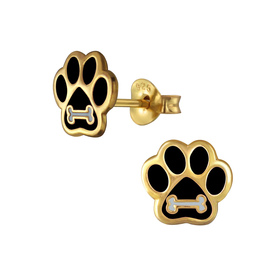 Pfotenabdruck Kinderohrringe 925 Silber