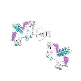 Einhorn Kinderohrringe 925 Silber