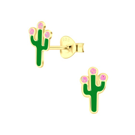 Kaktus Kinderohrringe 925 Silber