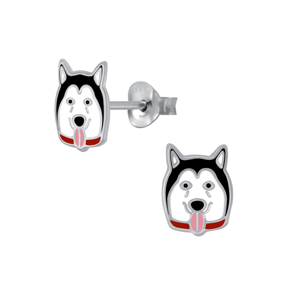Husky Kinderohrringe 925 Silber