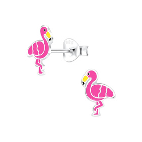 Flamingo Kinderohrringe 925 Silber
