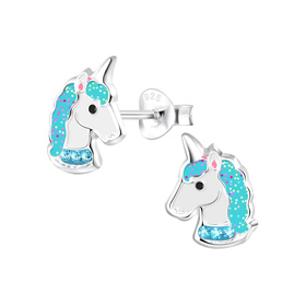 Einhorn Kinderohrringe 925 Silber