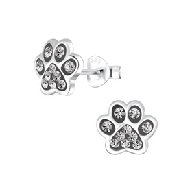 Pfotenabdruck Kinderohrringe 925 Silber