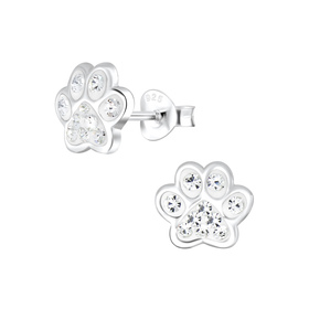 Pfotenabdruck Kinderohrringe 925 Silber