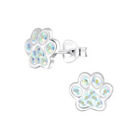 Pfotenabdruck Kinderohrringe 925 Silber