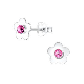 Blumen Kinderohrringe 925 Silber