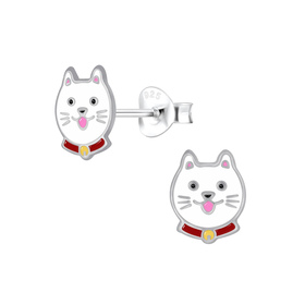 Katzen Kinderohrringe 925 Silber
