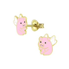 Schweine Kinderohrringe 925 Silber