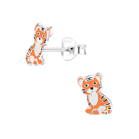 Tiger Kinderohrringe 925 Silber
