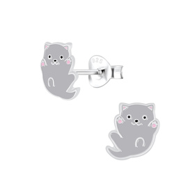 Katzen Kinderohrringe 925 Silber