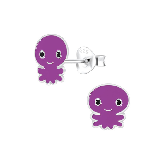 Oktopus Kinderohrringe 925 Silber