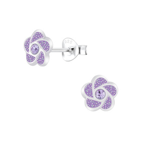 Blumen Kinderohrringe 925 Silber