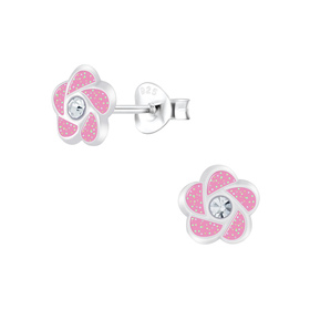 Blumen Kinderohrringe 925 Silber