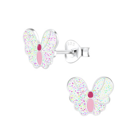 Schmetterling Kinderohrringe 925 Silber