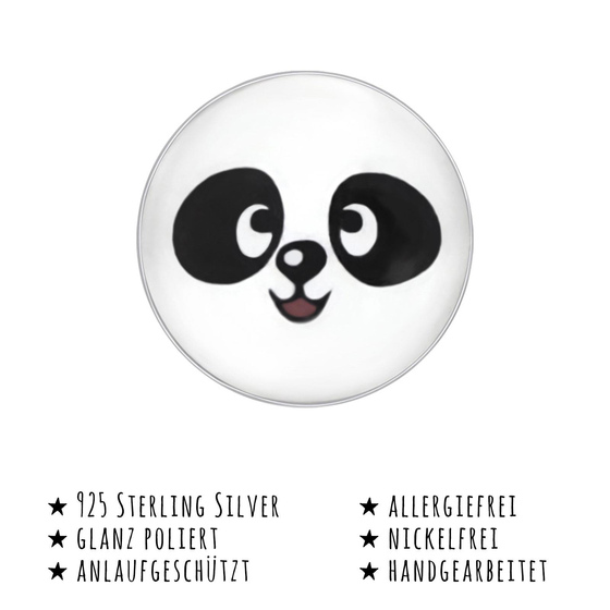 Das Bild mit Beschreibung zeigt Kinder Ohrringe Panda Br Ohrstecker aus 925 Sterling Silver echt Silber