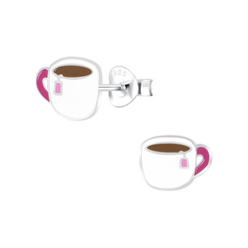 Tasse Tee Kinderohrringe 925 Silber