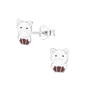 Katzen Kinderohrringe 925 Silber