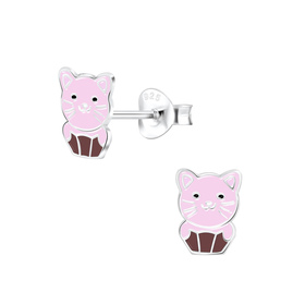 Katzen Kinderohrringe 925 Silber